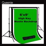 3 pcs 6‘x9’ Black/White/Green Muslin Backdrop Stand Kit